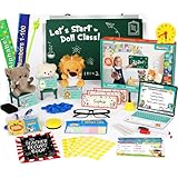 Alritz Pretend Play Teacher Set, School Stuff, Role Play Preschool Learning Activities Classroom Set for Girl Boys Include Dolls, Toy Laptop, Black Board, Birthday Gift 5 6 7 8 9+ Years Old