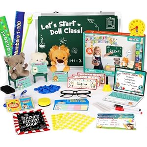 Alritz Role Pretend Play Teacher Set with Dolls for Kids Ages 6+