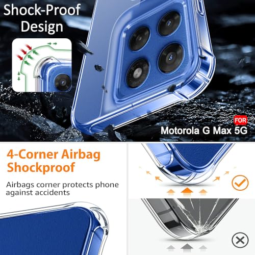 Image of TheGiftKart Crystal Clear Back Cover Case for Motorola Moto G Max 5G | 360 Degree Protection | Shock Proof Design | Transparent Hard Back Cover Case for Moto G Max 5G (PC & TPU, Transparent Bumper)