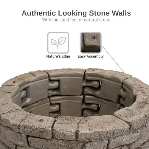 RTS Home Accents Rock Lock Landscape Edging and Border End Rock Set with 18-Inch Spike (Pack of 3)