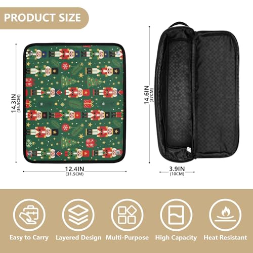 Bolso de viaje para herramientas de cabello para mujeres con tapete removible resistente al calor, estuche de viaje de doble capa para rizador, plancha, secador de cabello y accesorios miniatura 4