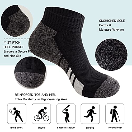 Sock Amazing 6 Pairs Men's Socks Low Cut Ankle Sock Cushion Non Slip No Show Breathable Running Socks for Cycling Fitness4