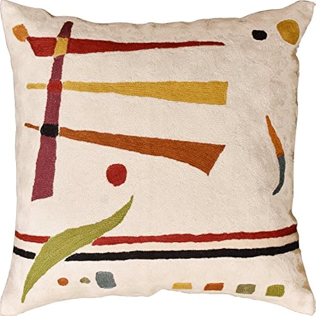 Kandinsky Modern Throw Pillow Cover - Cosmic III | Abstract Pillow | Modern Couch Pillow | Contemporary Pillows | Outdoor Pillow | Mid Century Chair Cushions | Handmade Wool Size 18x18