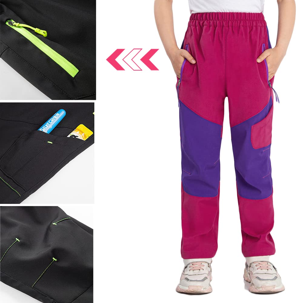 Pantaloni Outdoor per Bambini, Pantaloni da Trekking, Idrorepellenti, Antivento, Traspiranti, Pantaloni da Trekking, Unisex Estivi, Traspiranti Ad Asciugatura Rapida, Pantaloni Sportivi