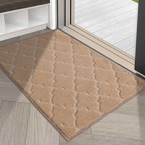 LEKEEPGO Fußmatte 43x75cm Braun - Rutschfester Eingangsteppich, Waschbar