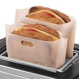 Zulay Kitchen 10 Pack Reusable Toaster Bags For Grilled Cheese Sandwiches - Non Stick Grilled Cheese Toaster Bags Reusable - Reusable Toaster Bags For Burgers, Pizza, Garlic Bread, Panini