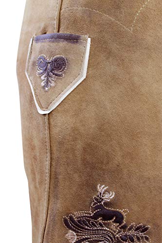 Bavarian Traditional Short Leather Trousers Toni Lederhosen with Belt4