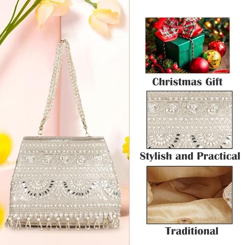 Image of Nevis Stylish Embroidery Unique Desing Traditional Wedding Party Handheld Portli Bag For Women