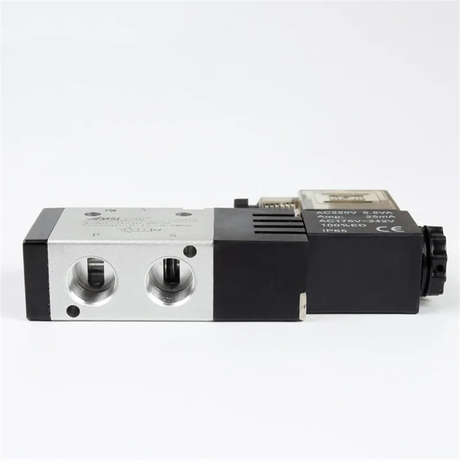 3V210-06 3V210-08 Válvula Solenoide Eléctrica Neumática Control de Gas Válvula Magnética de Aire Voltios de Bobina DC/AC(3V210-08,AC220V)