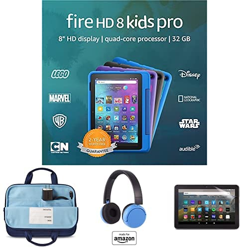 Fire HD 8 Kids Pro tablet, 8 HD (Intergalactic) with Kids Headset + Sleeve + Screen Protector