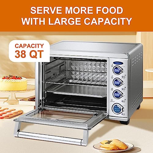 38QT-XXL-Convection-Toaster-Oven-9-in-1-Digital-Convection-Oven-Countertop-Stainless-Steel-Oven-Air-Fryer-with-75-Recipes-Accessories-for-6-Slice-Toast-12-Pizza-for-Family-Feasts