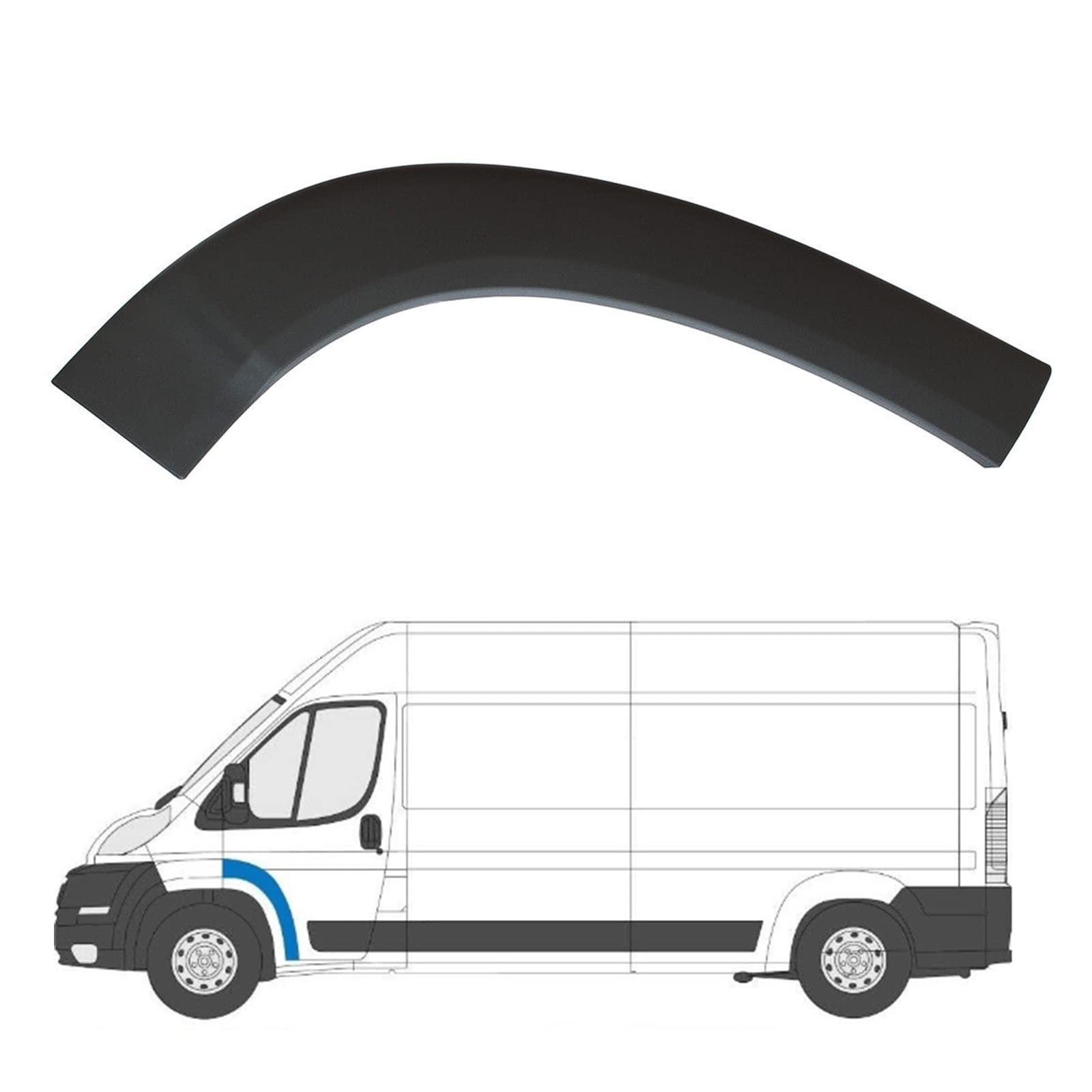 Moldura de guardabarros de puerta delantera izquierda Copgge, moldura de paso de rueda para RAM ProMaster 1500 2500 3500 3.0L 3.6L 2014 2015 2016 2017 2018 Cargo Van 5LP21LAHAA 5LP21LAHAB Lado izquierdo del conductor