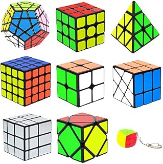 Coolzon Speed Cube Set, Rubix Cube Set, 9 Pack Magic Cubes Pyraminx Pyramid