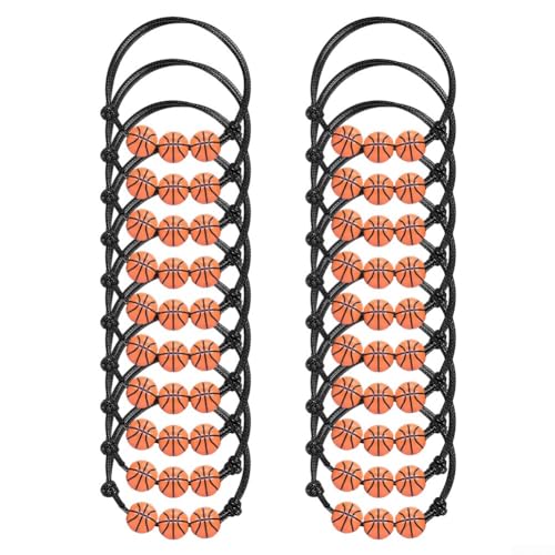 HavenDomicile Lot de 20 bracelets de sport réglables en forme de balle multi-sports, baseball, Acrylique