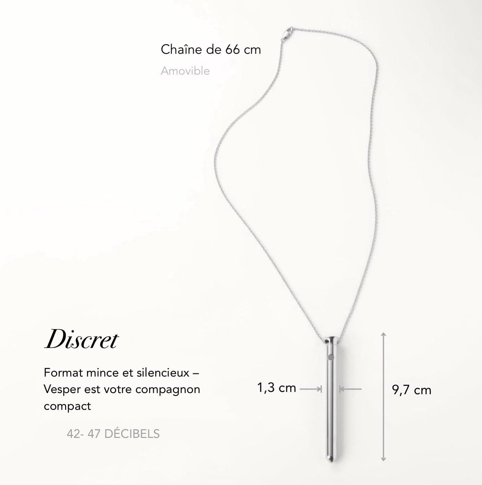 Crave Vesper Vibrateur Collier Argent