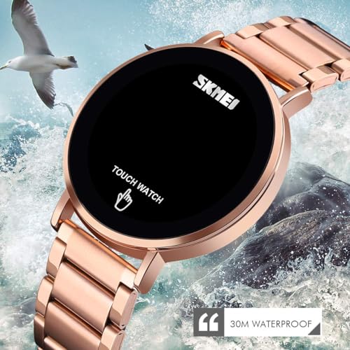Gosasa Touch Screen Digital LED Waterproof Men Womens Sport Casual Stainless Steel Wrist Watch4