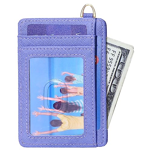 Badiya Credit Card Holder Slim Minimalist Wallet, Front Pocket Purse RFID Blocking Wallet Compact Card Case with ID Window for Women & Men