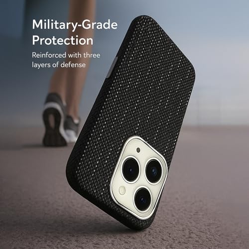 Image of AIBEX Aramid Fiber Mag-Saf Case Compatible for iPhone 16 Pro Max | Slim Protective Back Cover with Built-in Magnets | Wireless Charging Support | Camera Ring Stand | Shockproof with Air Guard Corners