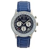 Blaues Zifferblatt mit 8 echten Diamanten und silbernen Zeigern