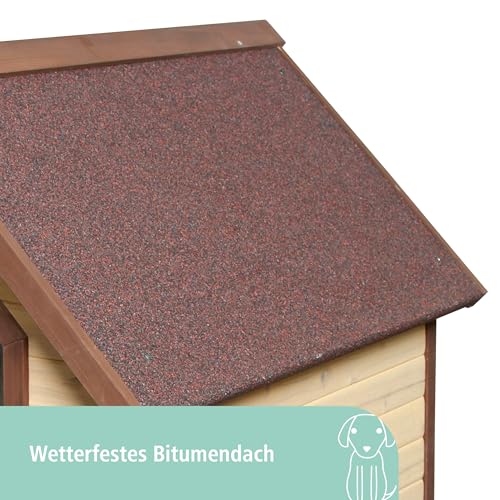 Kerbl Pet Hundehütte 4-Seasons, Hundehaus, 100x83x94cm, Holz, Kunststoff, Hunde, wetterfestes Dach, wärme- und kälteisoliert