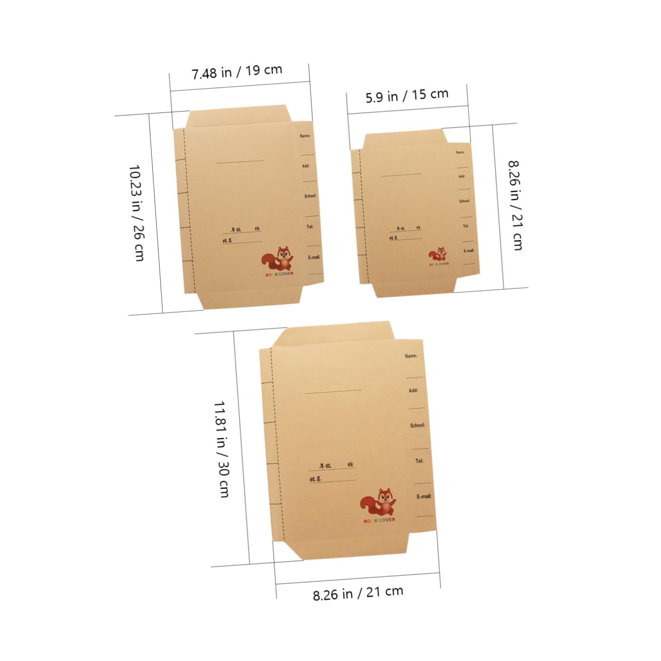Book Protector 30pezzi in Carta Kraft Copertina Libro Scolastico