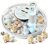 MeeF Egg Incubator for Hatching 28 Eggs, Auto Flip, Independent Atomizing Humidifier, with Duck and Goose Egg Trays (Green)