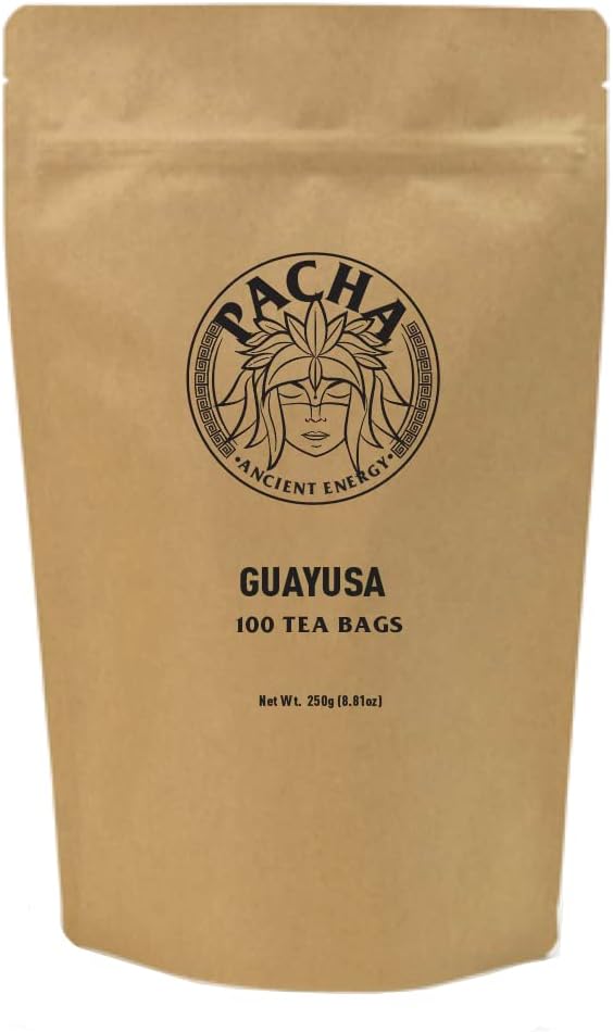 GUAYUSA TEA BAGS by | 100 Tea Bags | 41 mg Caffeine per cup | Healthy | Boost Performance & Mental Clarity | Alternative to Coffee, Green Tea |