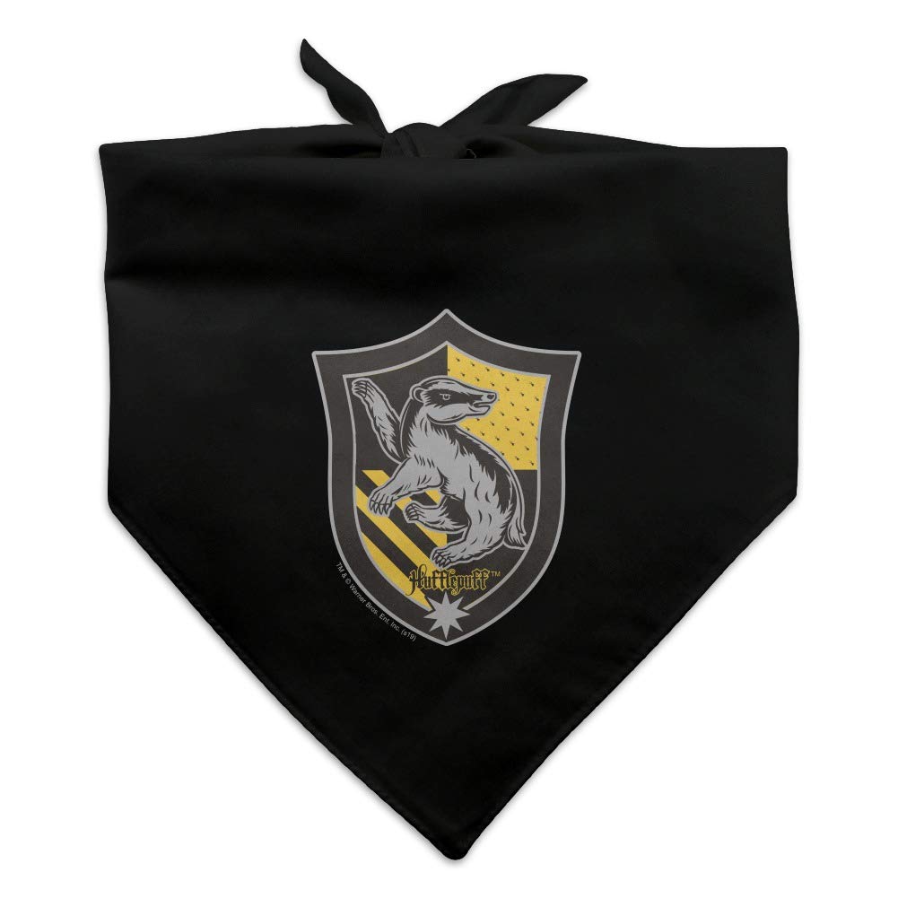 Hufflepuff Hundebandana – Baumwoll-Polyester Mix, Ca. 53x53 Cm, Für Mittelgroße Bis Große Hunde