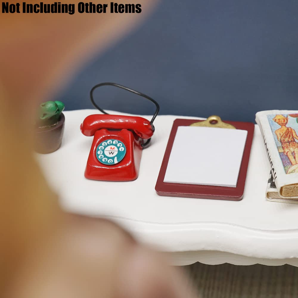 Accessoires Maison De Poupée Miniatures - Téléphone Rétro Et Tourne-Disque Gramophone
