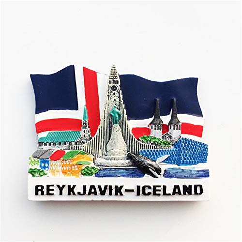 Imán decorativo 3D Reykjavik Islandia souvenir miniatura 5