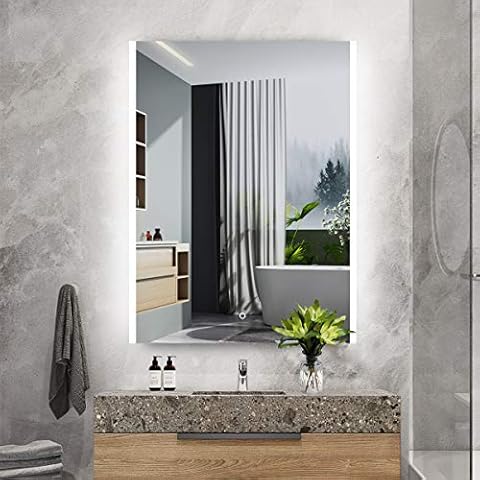 S'bagno 600 x 800 mm Illuminated LED Bathroom Mirror, with built-in Bluetooth Speaker, Dimming Function, Demister pad and Touch Sensor Switch Cover
