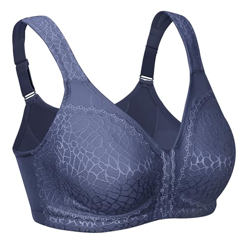 Image of Lemorosy Women's Posture Back Non Padded Bra (Blue, 38C)