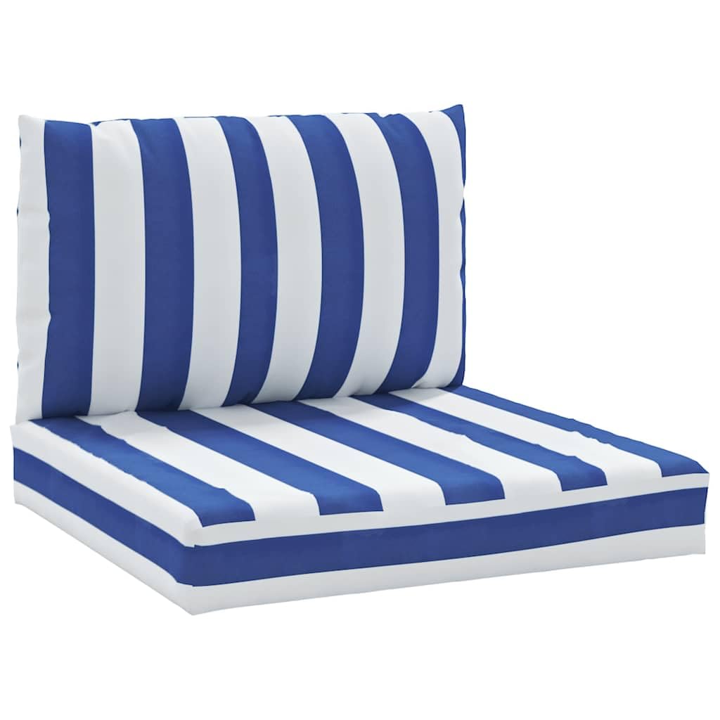 vidaXL Cojines para palés 2 Piezas Tela Oxford Azul y Blanco a Rayas, cojín palets, cojín jardín, cojín sofá, cojín, cojín Exterior, cojín sofá palés