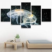 SIGNWIN 5 Panel Canvas Wall Art Light Float for Home Decorations Ready to Hang - 60