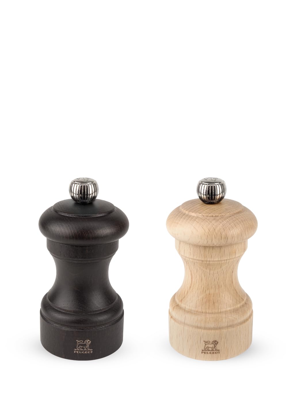 Bistro 10 cm Salt and Pepper Mill Set - Classic Salt and Pepper Grinder Set - Olive Wood - Lifetime Guaranteed Mechanism - Made in France - Chocolate and Natural