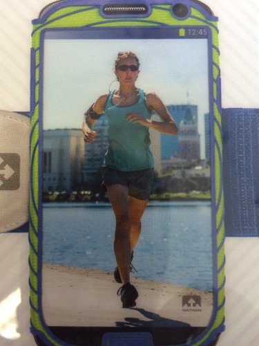 Nathan Sonic Boom Armband for Samsung GS4, Gecko Green/Nathan Blue, One Size