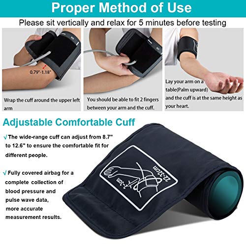 Atrilly Blood Pressure Monitor, Automatic Digital Bp Monitor Upper Arm with Cuff 22-32cm, Large Screen, 2x99 Memory, Blood Pressure Machine Pulse Rate Monitor for 2 User Home Personal Use