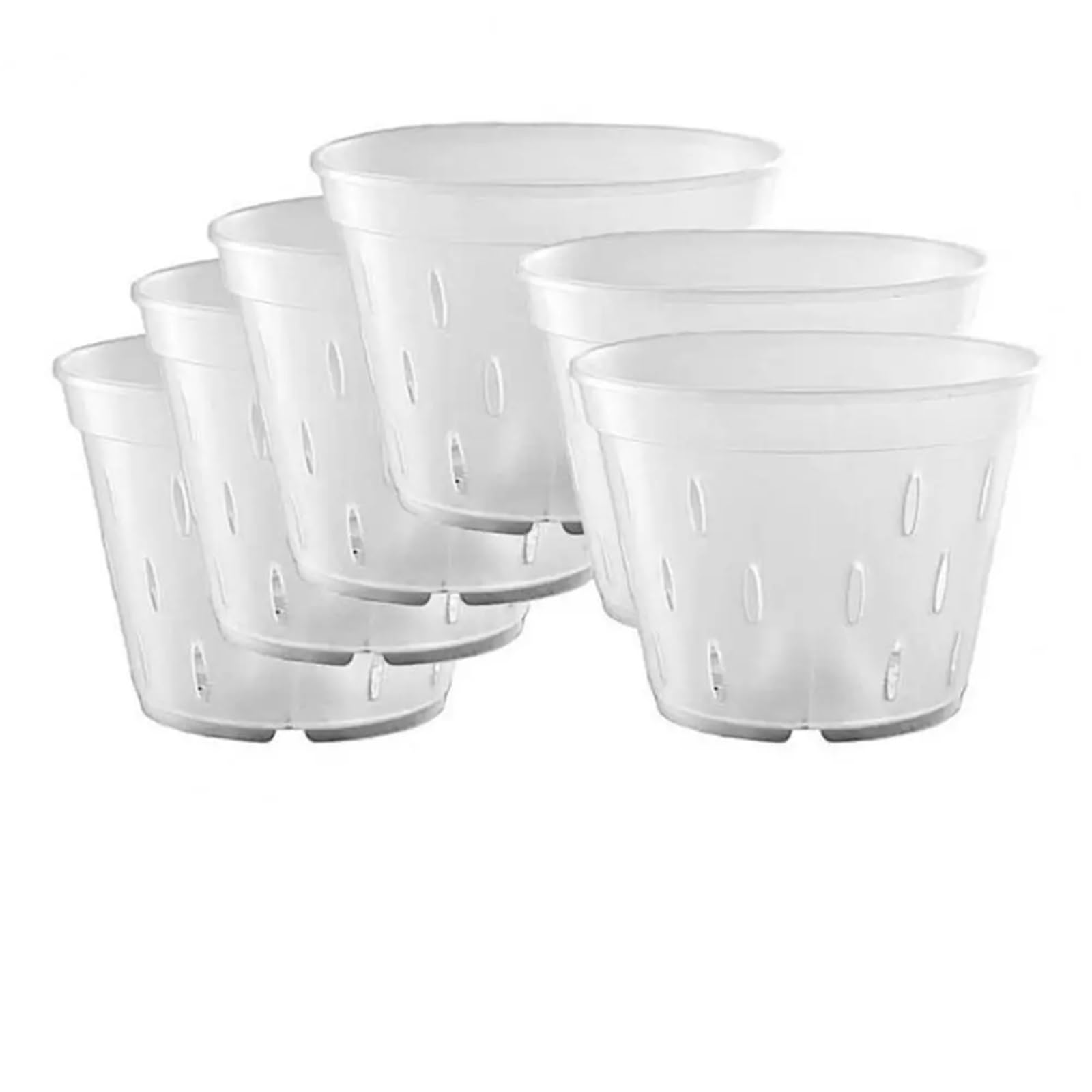 Lot de 10 Pots à orchidées Transparents avec Trous, en Plastique ventilé, for rempoter et cultiver des extérieur pour Intérieur, Jardin(15cm)
