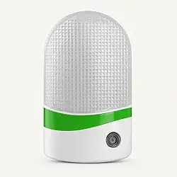 Luminária Noturna de Tomada Com Acendimento Automático - Sensor de Escuro Bivolt - Luz Suave e Econômica – Ideal para Quarto Infantil Idoso Corredor Banheiro (ESMERALDA)