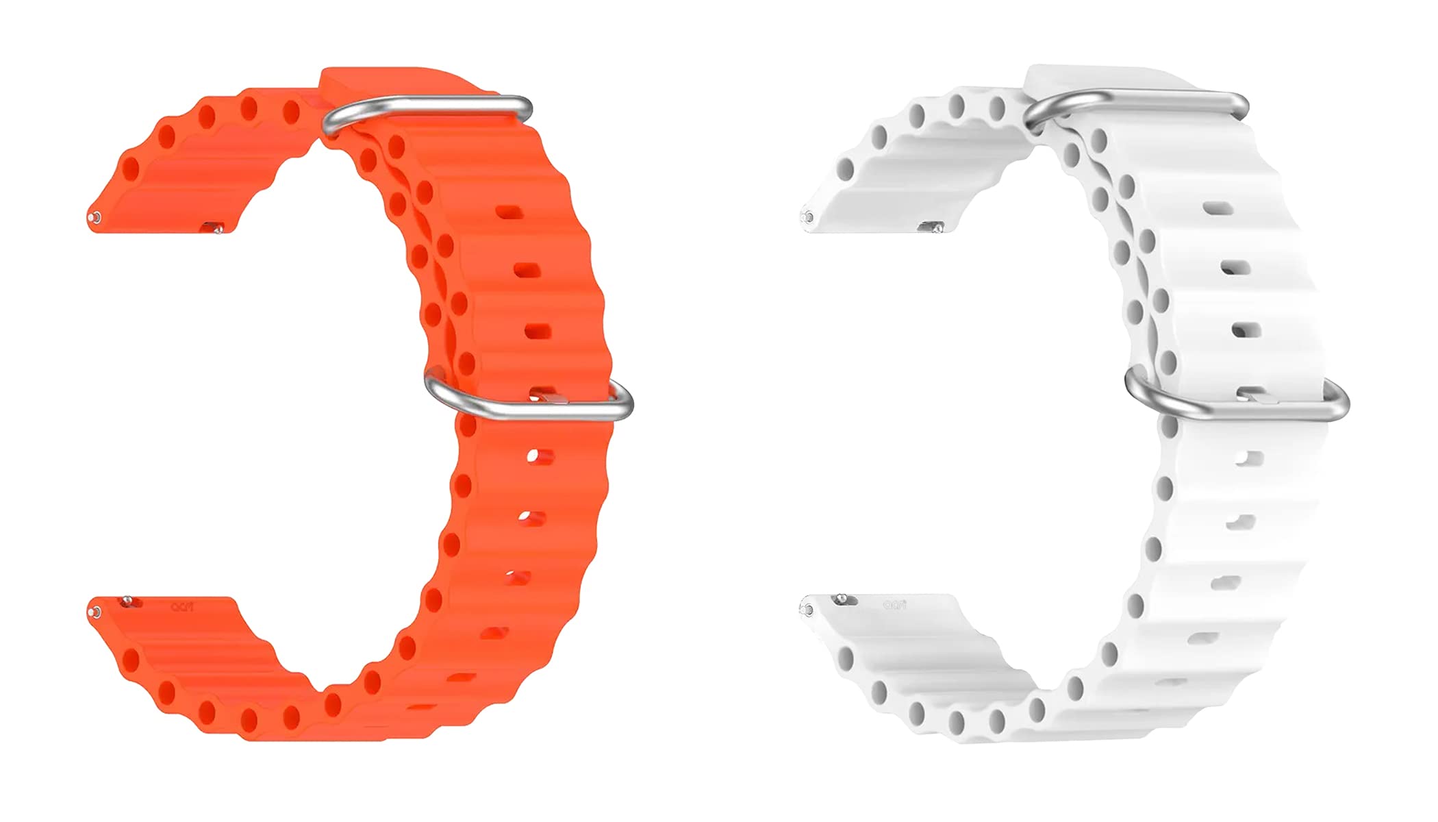 ACM Pack of 2 Watch Strap Silicone Smart Belt compatible with Cultsport Cult Forge Xr Smartwatch Classic Band (Orange/White) (B0D6NL372Q) Amazon Price History, Amazon Price Tracker