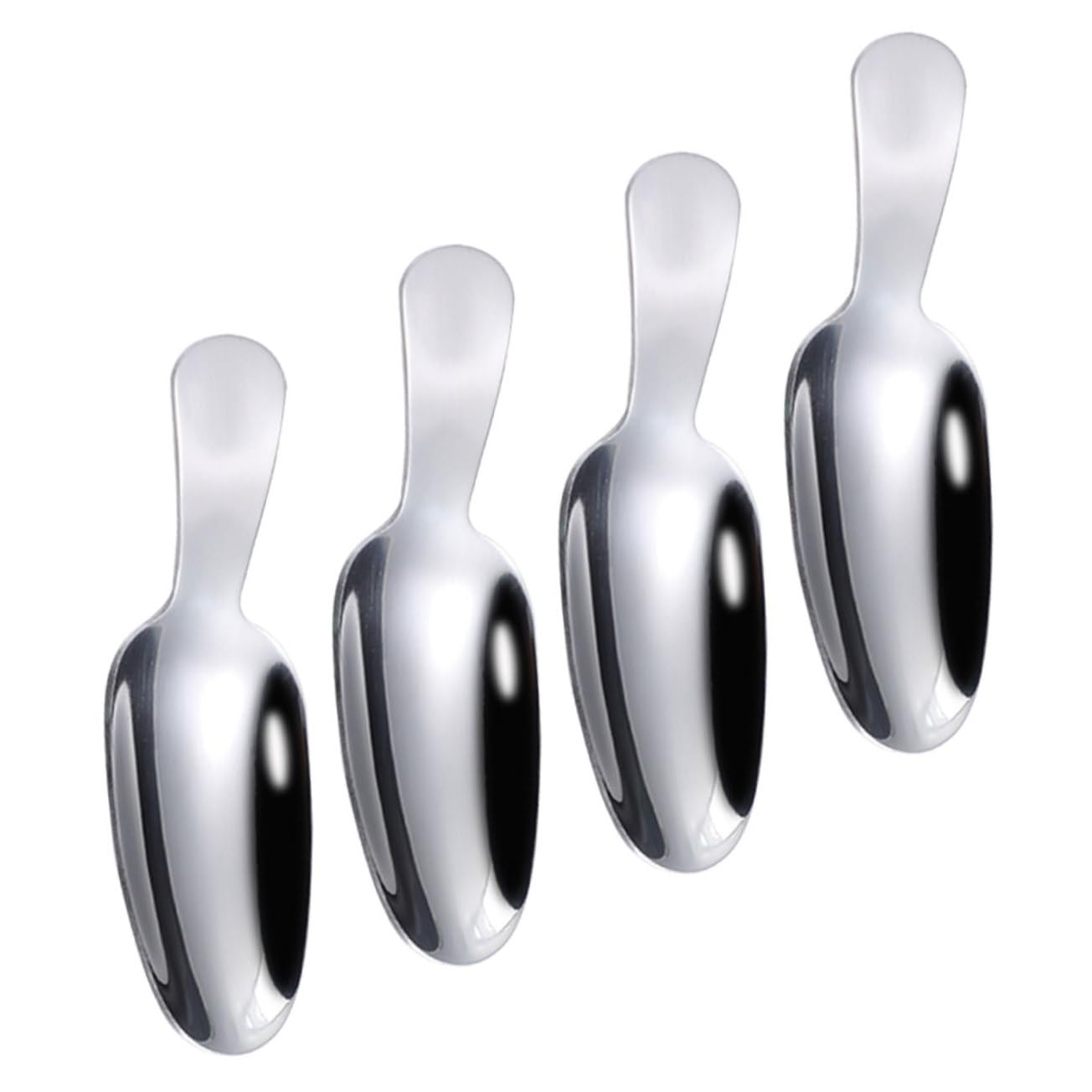 PRETYZOOM 4pcs Set of Silverware Tea Scoop Dessert Spoon Ice Scoop Short Handle for Home Office Tea Shop