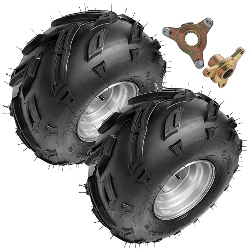 16x8-7 Go Kart Wheels & Tires with Rear Hubs, Set