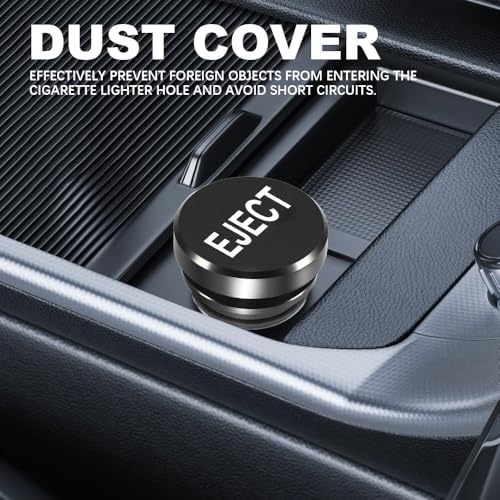 Image of Cigarette Lighter Plug Cover Billet Aluminum Cigarette Lighter Plug, Eject Button Car Cigarette Lighter, Fits All Vehicles with Standard 12 Volt Power Source Aluminum Dustproof Plug