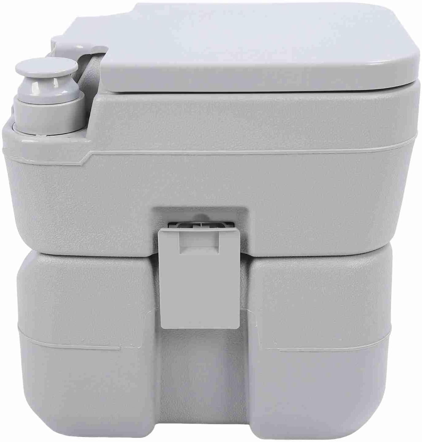 FILFEEL Portable Camping Toilet with 12L & 10L Waste, 440 Lbs Capacity, Piston Pump Flush, ABS Duty RV Boat Car Toilet (20L)