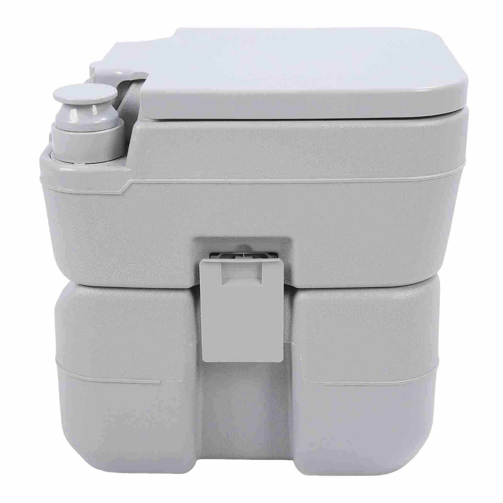 Inodoro Portátil para Acampar con Salida de Agua Doble de Alta Capacidad para Viajes en Coche, Barco, RV, Material ABS Gris 12L/10L (20L)