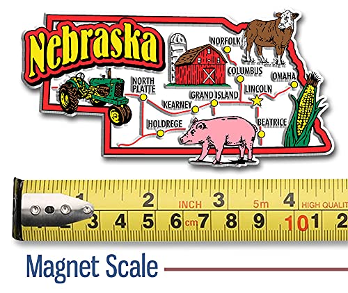 Imán Nebraska Jumbo Estado Clásico 4.5 x 2.3 pulgadas miniatura 2