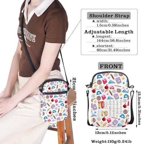CMNIM Bolsa tiracolo You Are Alphabet Teacher School Office Bolsa de ombro Bem-vindo de volta às aul