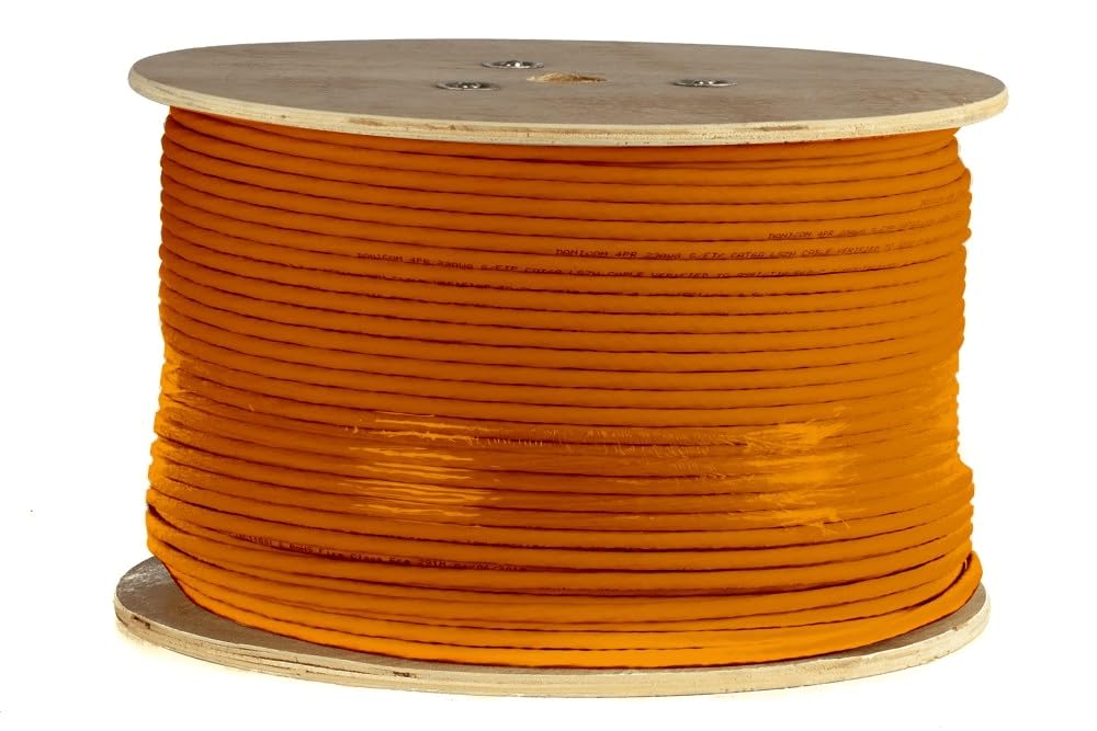 Danicom CAT7 100% cobre S/FTP 500m cable sobre bobina rígida - LSZH (Cca), POE, Ethernet, LAN, cable de conexión, cable de datos, RJ45 - para gabinete de servidor, interruptores, routers, módems!