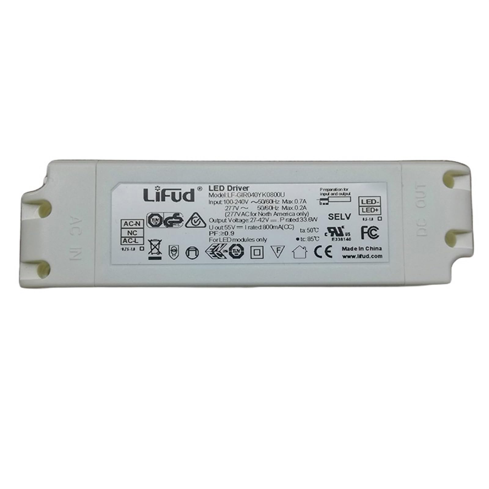 FCARUMIQP LED Driver LF-GIR040YK 34W-42W 27-42V Dc 800mA/900mA/950mA/1000mA Power Supply AC100-277V(800ma 27-42v 34w)