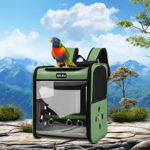 Nishiyuenyi Bolsa de Transporte para Pássaros para Calopsita, Mochila com Suporte, Bolsa Portátil pa